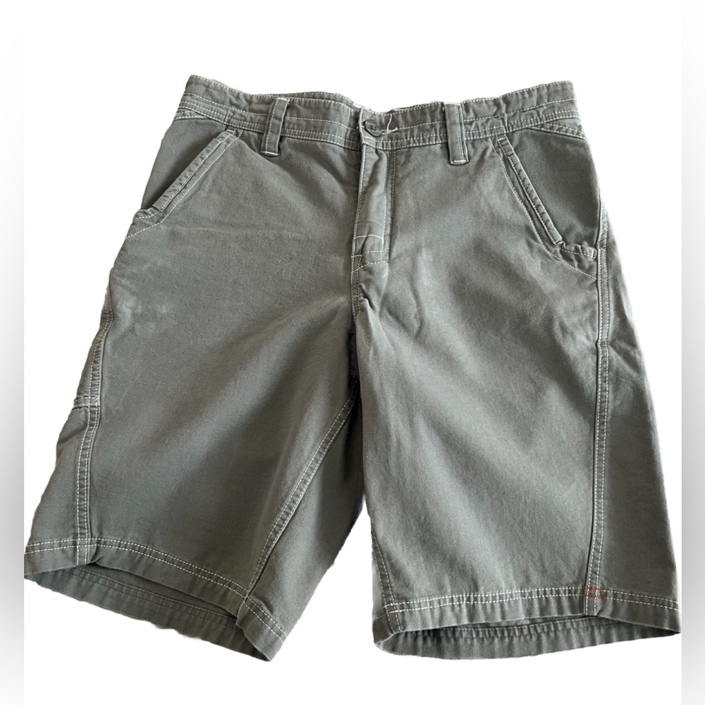 TOAD & CO Sage Green Back Road Men’s Long Cargo Hiking Shorts Size 30 Waist: 33”